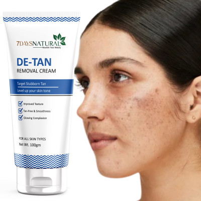 7days natural DE Tan Cream For Tan Removal Face skin & Body Parts(100 g)