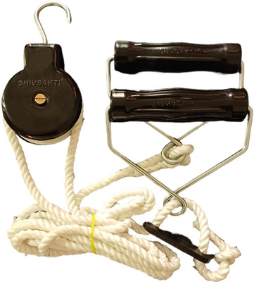 ShivSakti Physiotherapy Overhead/Shoulder Rope(Cable) & Pulley Ball Bearing Skipping Rope(Black, White, Multicolor, Length: 7 cm)