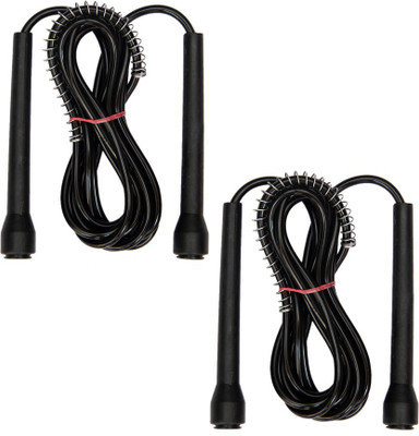 Resh Pack of 2 Pcs (Black) Freestyle Skipping Rope(Black, Length: 275 cm)