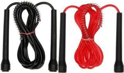 KIYA Red & Black Two adjustable combo Skipping Rope for men women girls boys kids Freestyle Skipping Rope(Black, Red, Length: 275 cm)