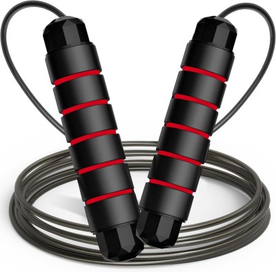 Khargadham Cardio Training,Intensive Workout,fitness and leisure gym,stamina builder Freestyle Skipping Rope(Black, Red, Length: 280 cm)