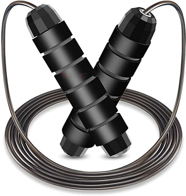 HOUSE OF COMMON New High Quality Jump Rope With Comfortable Handles - For Any Skill Level Freestyle Skipping Rope(Black, Length: 350 cm)