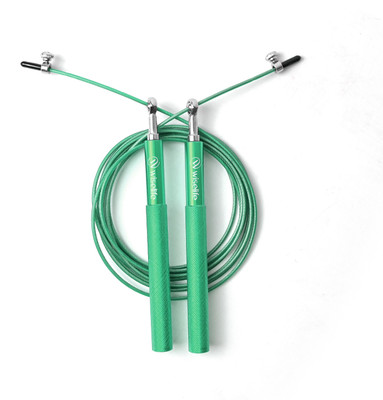 Wiselife Skipping Rope | 3Meter Steel Coated Rope | Aluminum Alloy Handle & Ball Bearing Ball Bearing Skipping Rope(Green, Length: 300 cm)