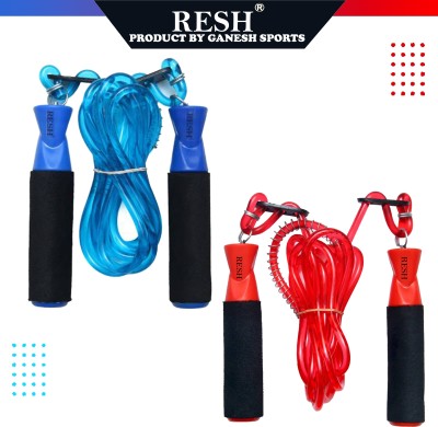 Resh (Pack of 2 pcs) Blue / Red Ball Bearing Skipping Rope(Blue, Red, Length: 275 cm)