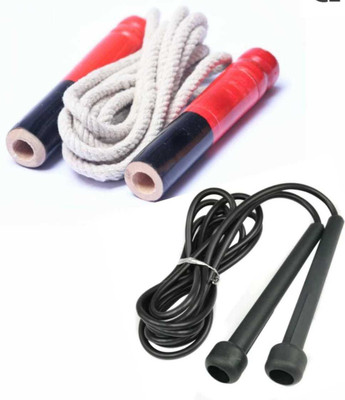 GOLS Combo Pvc & Cotton Skipping Rope Freestyle Skipping Rope(Length: 280 cm)