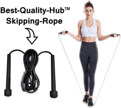 STYRKR Skipping Rope for Fitness Fat Burning Exercises Crossfitt Freestyle Skipping Rope(Black, Length: 279 cm)