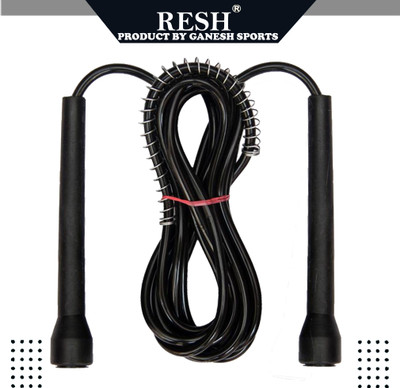 Resh (Black) Skipping Rope Freestyle Skipping Rope(Black, Length: 275 cm)