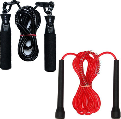 STYRKR Black Adjustable Ball Bearing + Red Freestyle Skipping Rope(Black, Red, Length: 275 cm)