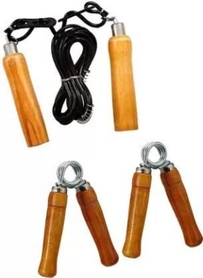 STYRKR Wooden black Skipping Jumping Rope With Wooden Hand Grip Ball Bearing Skipping Rope(Black, Length: 275 cm)