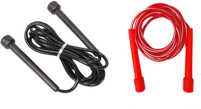 Addiction Free style skipping rope for kids, boys set of 2 pieces (combo) Freestyle Skipping Rope(Black, Red, Length: 275 cm)