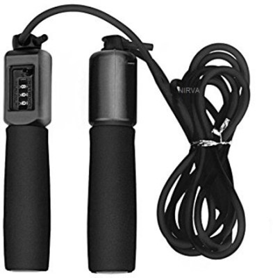 NIRVA Lightweight Adjustable Length Counter Jump Rope for Women Men Jumping Counting Freestyle Skipping Rope(Black, Length: 280 cm)
