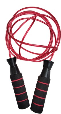 SHRRLY STEEL WIRE SKIPPING ROPE FOR MEN AND WOMEN RED BLACK Ball Bearing Skipping Rope(Red, Length: 110 cm)