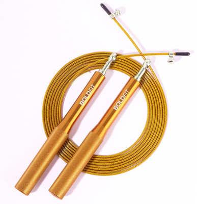 BOLDFIT Jumping for Men & Women fitness Exercise Gym workout Freestyle Skipping Rope(Gold, Length: 280 cm)