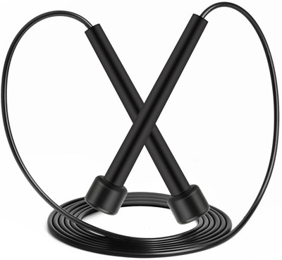 Monika Sports Skipping Rope, Freestyle Jumping Rope with Comfortable Handles Freestyle Skipping Rope(Black, Length: 265 cm)