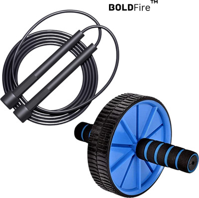 Dinetic Double Wheel AB Roller with Skipping Rope for Abdominal Training Ball Bearing Skipping Rope(Length: 275 cm)