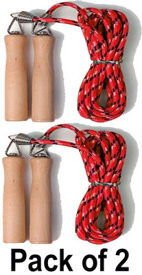 DreamPalace India Skipping Rope for Men, Women & Children - Jump Rope for Exercise (2 Pc) Freestyle Skipping Rope(Red, Length: 243 cm)