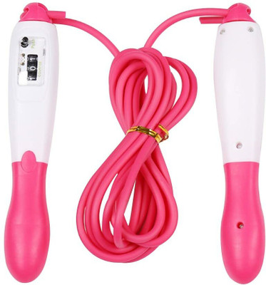 Spocco Skipping Rope Electronic Counting Skip Rope 2.8 Meter Rubber Rope DC4 Digital Cordless Skipping Rope(Length: 280 cm)