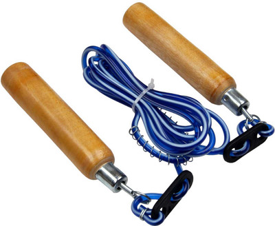 STYRKR Jump Rope With Wooden Handles, Unisex Skipping Rope Freestyle Skipping Rope(Blue, Length: 275 cm)