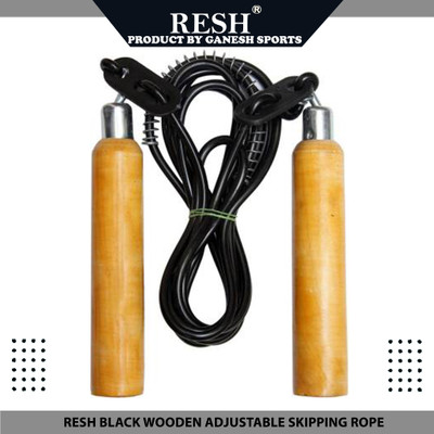 Resh (Black) Wooden Freestyle Skipping Rope(Black, Length: 274 cm)