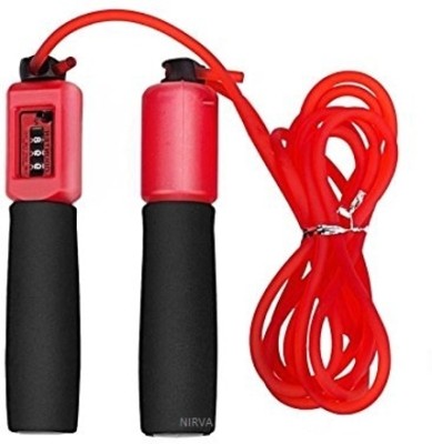 NIRVA New Jump Ropes With Counter Sports Fitness Cross fit Adjustable Fast Speed Freestyle Skipping Rope(Red, Black, Length: 280 cm)