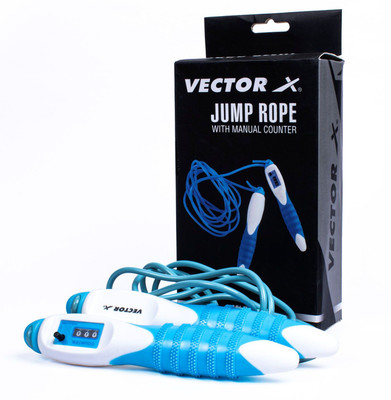 VECTOR X VX-720 Freestyle Skipping Rope(White, Blue, Length: 280 cm)