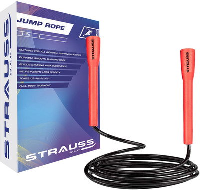 Strauss Adjustable Skipping Rope | Jumping Rope for Kids, Men & Women Freestyle Skipping Rope(Orange, Length: 300 cm)