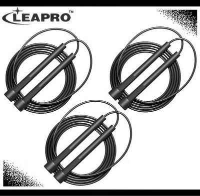 Leapro Black (Pack of 3 Pcs) Freestyle Skipping Rope(Length: 275 cm)