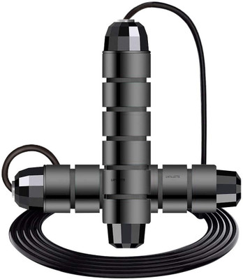 LAFILLETTE Jump Rope Skipping Rope For Fitness, Adjustable Durable Anti-skid Foam Handle Freestyle Skipping Rope(Black, Length: 280 cm)