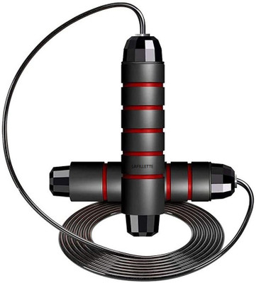 LAFILLETTE Jump Rope Skipping Rope For Fitness, Adjustable Durable Anti-skid Foam Handle Freestyle Skipping Rope(Red, Length: 280 cm)