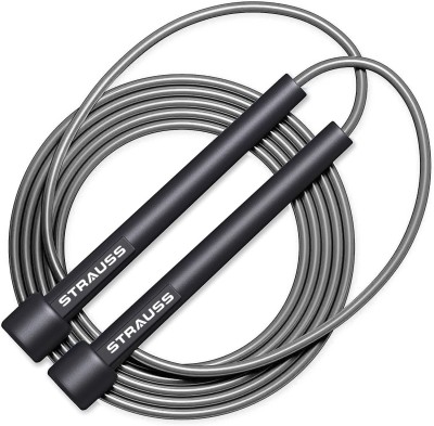 Strauss Speed Skipping Rope | Jumping Rope for Kids, Men & Women Freestyle Skipping Rope(Grey, Black, Length: 300 cm)