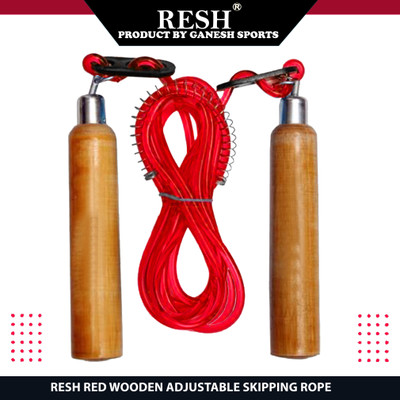 Resh (Red) Wooden Freestyle Skipping Rope(Red, Length: 274 cm)