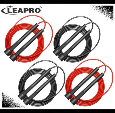 Leapro 2Black/2Red (Pack of 4 Pcs) Freestyle Skipping Rope(Length: 275 cm)