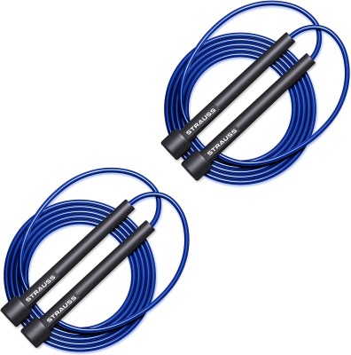 Strauss Speed Skipping/Jumping Rope| Ideal for Men, Women, Boys & Girls (Pack of 2) Freestyle Skipping Rope(Blue, Length: 17 cm)