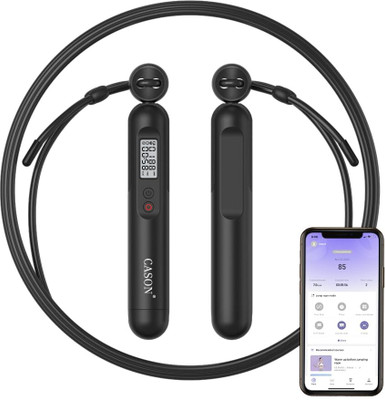 CASON Smart Skipping Rope with Counter for Men & Women|Professional Jump Rope With App Freestyle Skipping Rope(Black, Length: 18 cm)