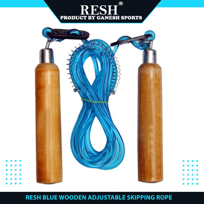 Resh Wooden Freestyle Skipping Rope(Blue, Length: 274 cm)