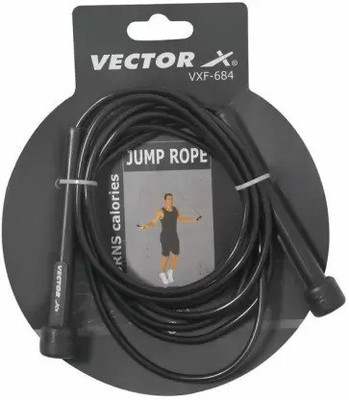 VECTOR X VXF-684-B-BLK Freestyle Skipping Rope (Black, Length: 274 cm) Freestyle Skipping Rope(Length: 274 cm)