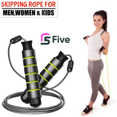 FFive New High Quality Jump Rope With Comfortable Handles skipping rope Freestyle Skipping Rope(Multicolor, Length: 180 cm)