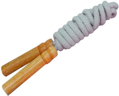SAK-ALL STAR Jump Rope for Kids Wooden Handle Adjustable Cotton Braided Freestyle Skipping Rope(Length: 270 cm)