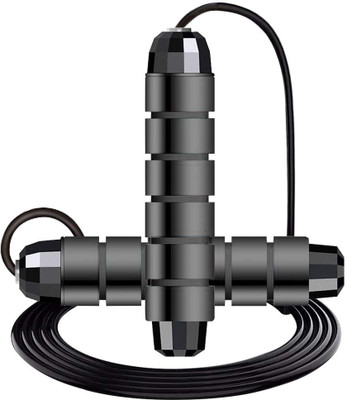 HOUSE OF COMMON Jump Rope Skipping Rope For Fitness, Adjustable Durable Anti-skid Foam Handle Freestyle Skipping Rope(Black, Length: 280 cm)