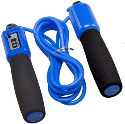 NIRVA Automatic Digital Jump Counter Exercise Fitness Training Gym Sports Freestyle Skipping Rope(Blue, Black, Length: 280 cm)