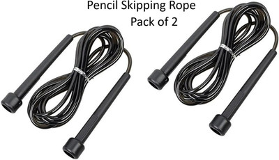 HL Sports Pack of 2 Adjustable Freestyle Skipping Rope Speed Skipping Rope(Black, Length: 240 cm)