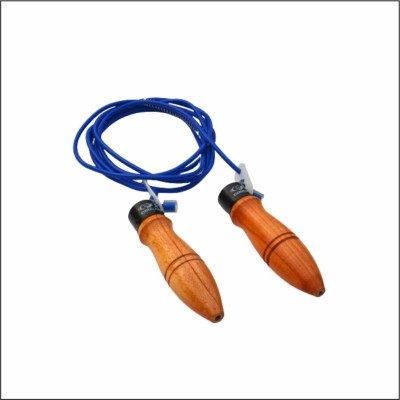 COUGAR SR-018 ZOOM JUMP Rope PVC Material adjustable length with Wooden Handle Ball Bearing Skipping Rope(Length: 250 cm)