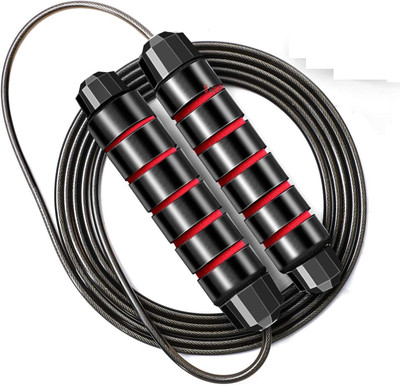 GOCART Adjustable Jump Rope Speed Skipping Rope With Ball Bearings And Memory Foam Handle Freestyle Skipping Rope(Red, Length: 280 cm)