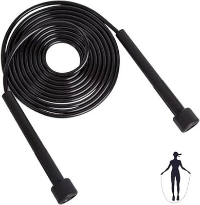 VELLFIRE Adjustable Freestyle Skipping Rope Speed Freestyle Skipping Rope(Black, Length: 265 cm)