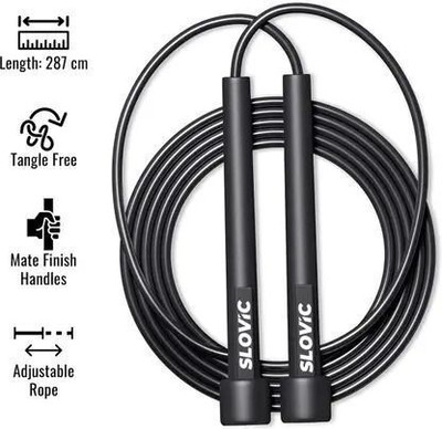 FitBeast Adjustable Skipping Rope Ball Bearing for Fast & Smooth Workout Freestyle Skipping Rope(Black, Length: 10 cm)