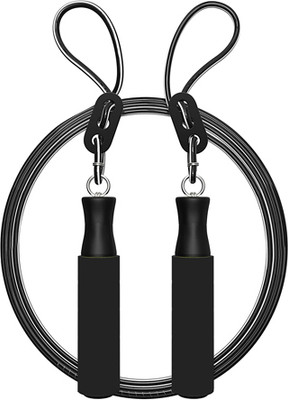 AJRO DEAL Fitness Jumping Skipping Rope Ball Bearing Skipping Rope Ball Bearing Skipping Rope(Black, Length: 270 cm)
