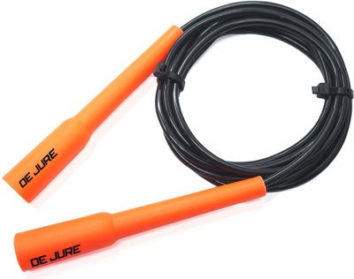 DE JURE FITNESS Adjustable Slim Shape Weight Loss Ball Pencil Speed Skipping Rope(Orange, Black, Length: 275 cm)