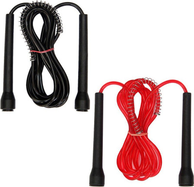 STYRKR Pack of 2 Pcs (Black / Red) Freestyle Skipping Rope(Black, Red, Length: 275 cm)