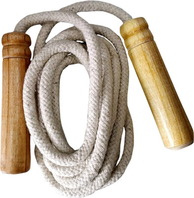 ULTIMATE GOAL Sports Skipping Rope With Wood Handle Freestyle Skipping Rope(White, Length: 213 cm)