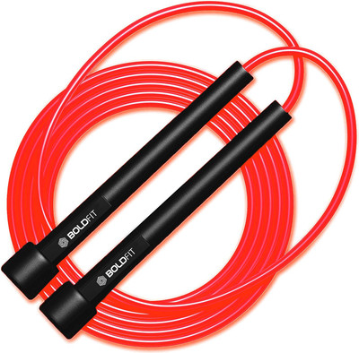 BOLDFIT Skipping Ropes For Men Gym Jumping Ropes For Men Skipping Ropes For Women Jump Freestyle Skipping Rope(Red, Length: 280 cm)